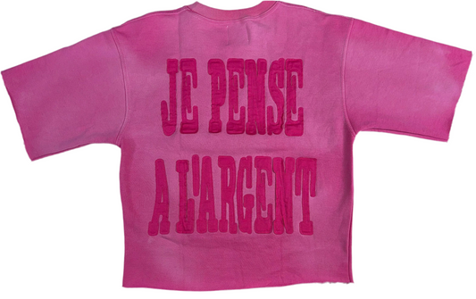 Je Pense A’Largent Rose Vif Sweatshirt