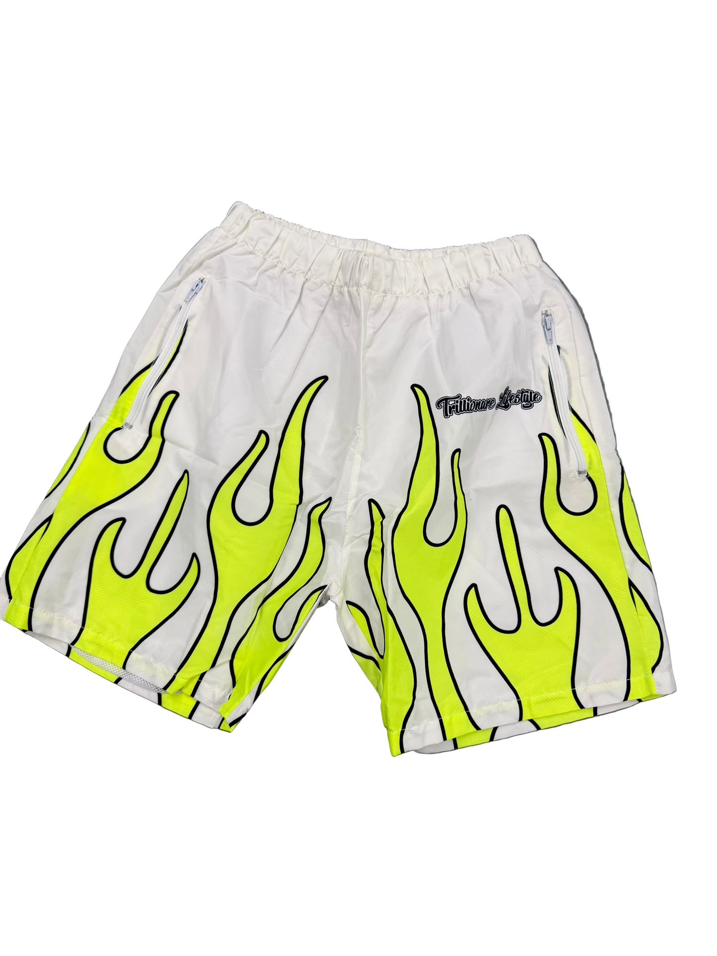 Flame Windbreaker Shorts