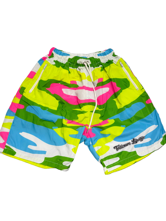 Camo Windbreaker Shorts